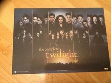 ORIGINAL U.K. PROMOTIONAL FILM POSTER FOR THE COMPLETE TWILIGHT SAGA . A4 RARE