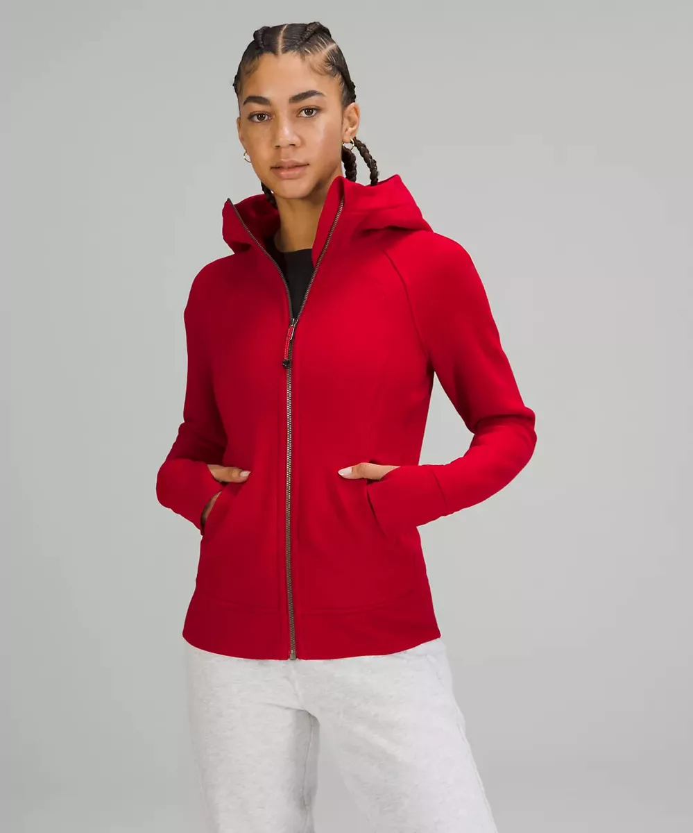 New Lululemon Scuba Full Zip Hoodie Jacket Dark Red Color Women's SZ 6 -  LW4AWMS