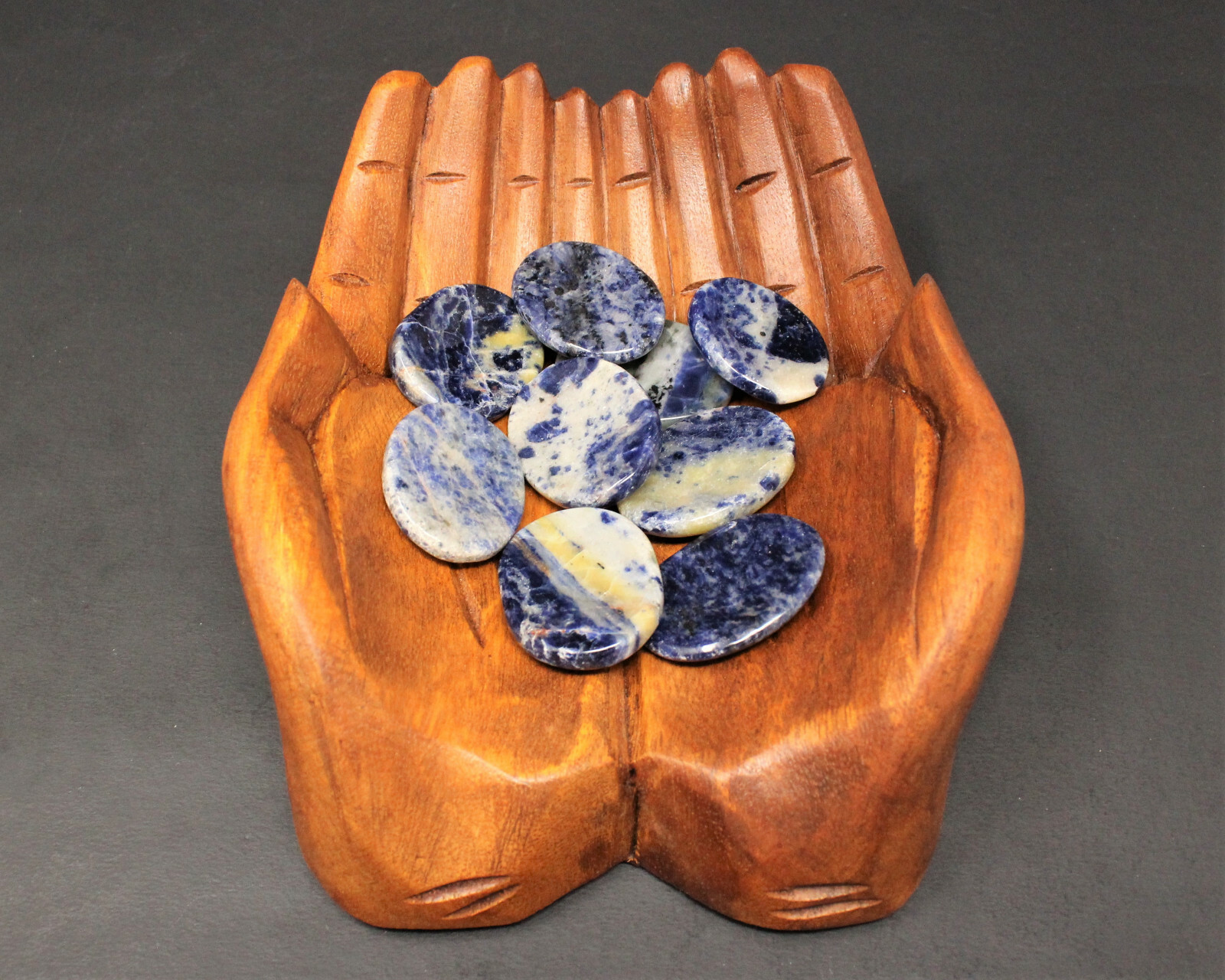 Sodalite Worry Stone (Smooth Polished Sodalite Pocket Palm Stone