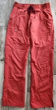 Figs Technical Collection Scrubs Pants Bottoms Womens XS Red Auburn Stretch
