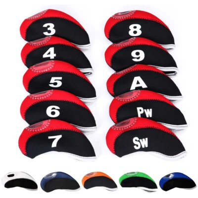 10x Neoprene Golf Club Iron Head Cover Set Fit Titleist Callaway Ping Taylormade