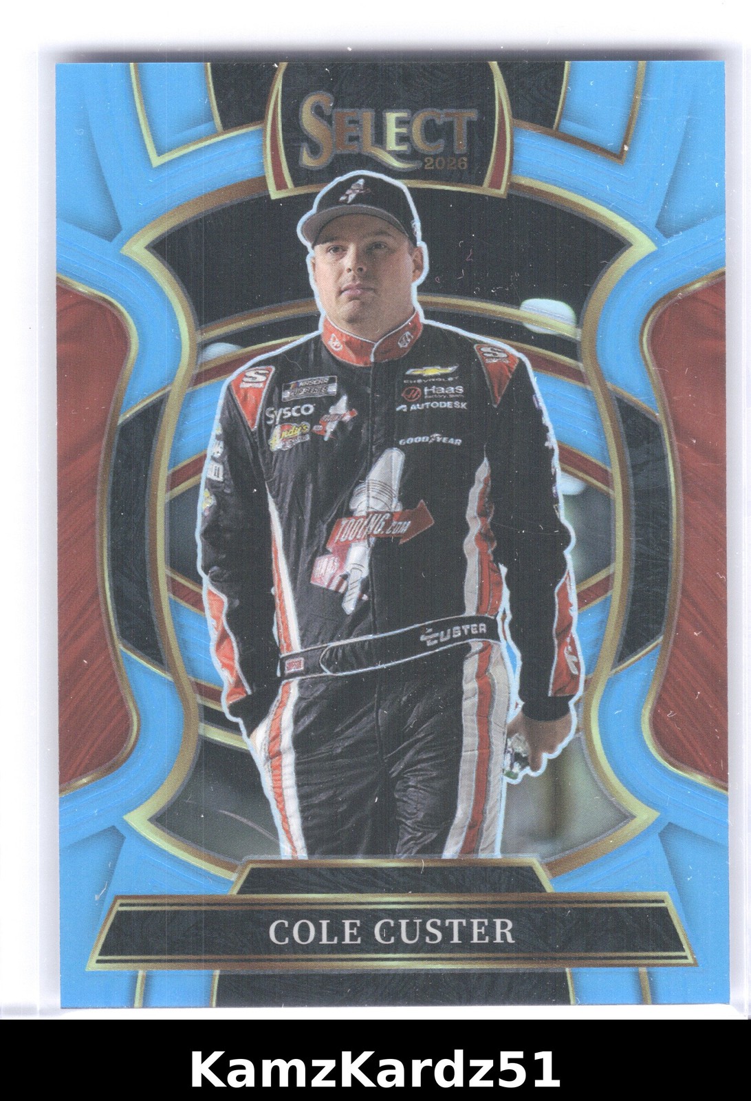 Panini 2026 Panini Select Racing Cole Custer #90 Light Blue Prizm #/199