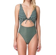 Gottex One Piece Swimsuit Got Retro Revival Green