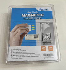 Vmaisi Adhesive Magnetic Cabinet Locks 12 Locks and 2 Keys