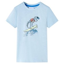 T-shirt pour Enfants Vêtement Tout-petits Imprimé Dinosaure Bleu Clair 140 vidaX