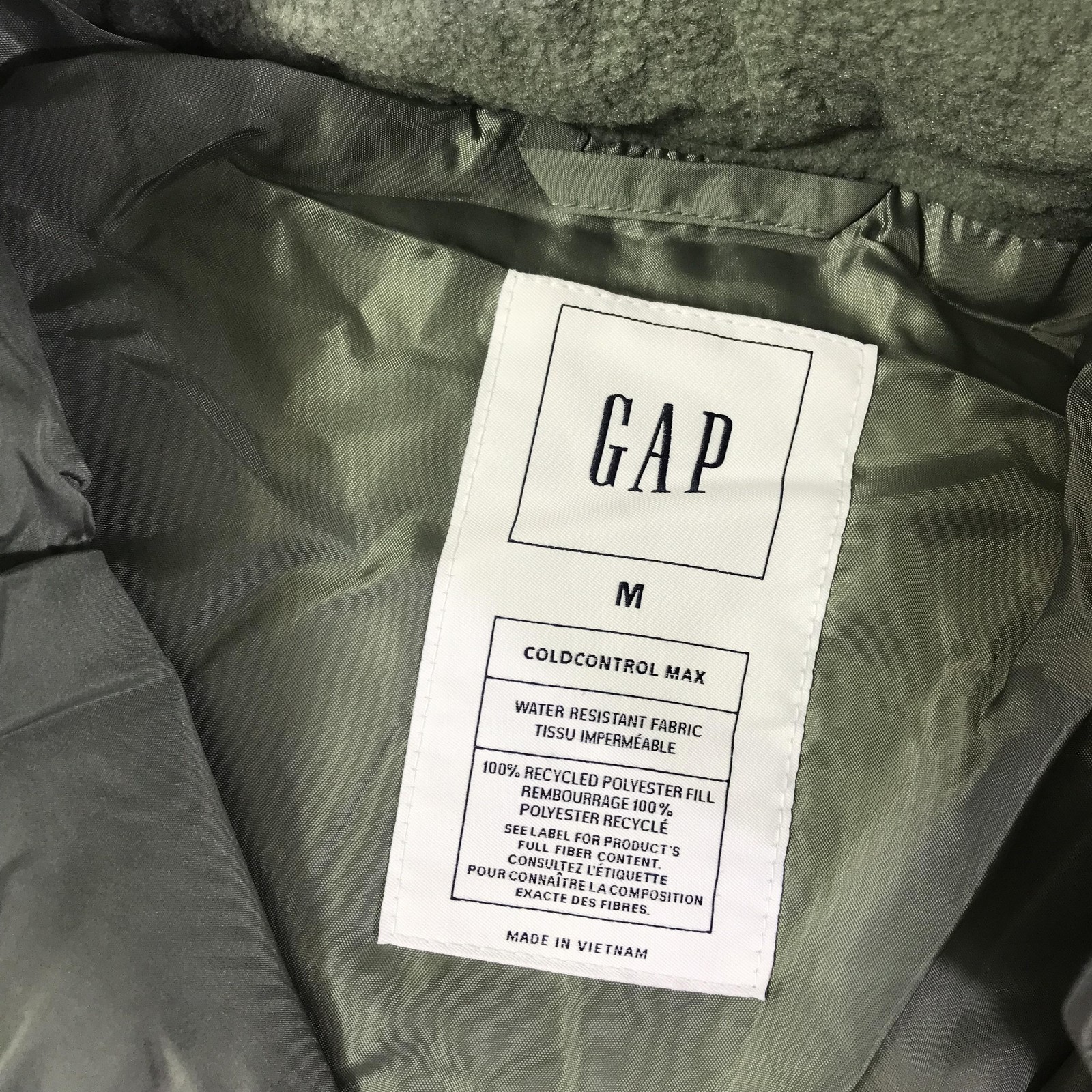 GAP Puffer Parka Jacket Womens Medium ColdControl Max Hooded Water Resistant image 5