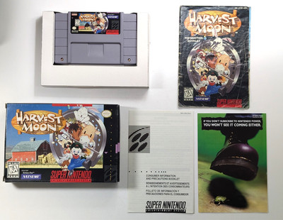 Harvest Moon Nintendo SNES in box authentic (manual in poor condition)