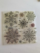 My Acrylix Acrylic Stamp Set Feathery Flakes D1317 CTMH Winter Snowflake