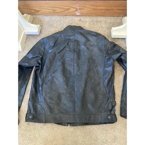 Vera Pelle Made in Italy Sheep Leather Moto Jacket IT 54 / US Large Black image 7