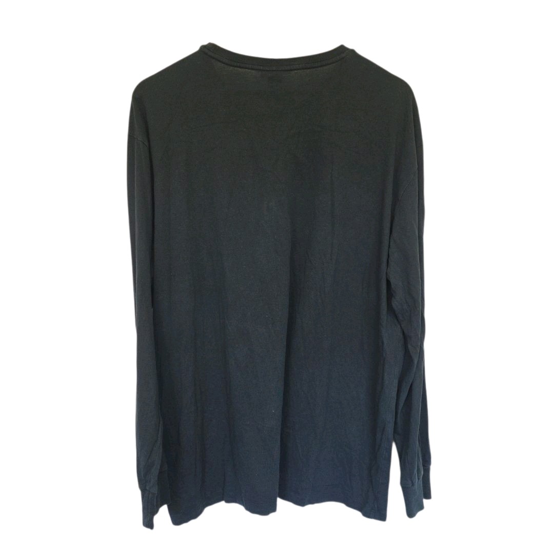 Polo Ralph Lauren uomo maglietta manica lunga nera taglia grande rosso pony