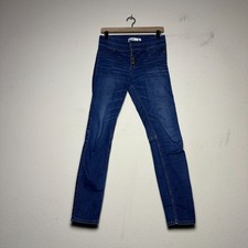 Abercrombie Fitch Super Skinny High Rise Women 8 Denim Jean Pant Blue Button Fly