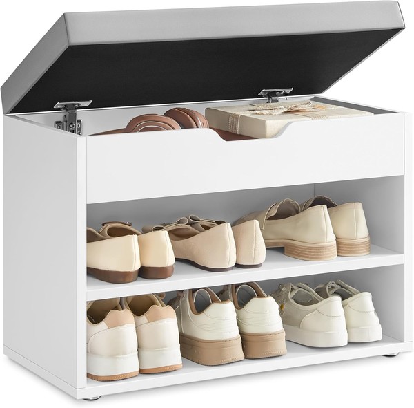 Vasagle Schuhbank, Sitzbank, Schuhregal Mit Gepolstertem Kissen, Schuhorganizer-image
