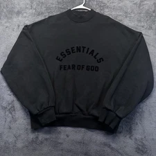 Essentials Fear Of God Sweatshirt Mens Large All Black Pullover Oversize Heavy