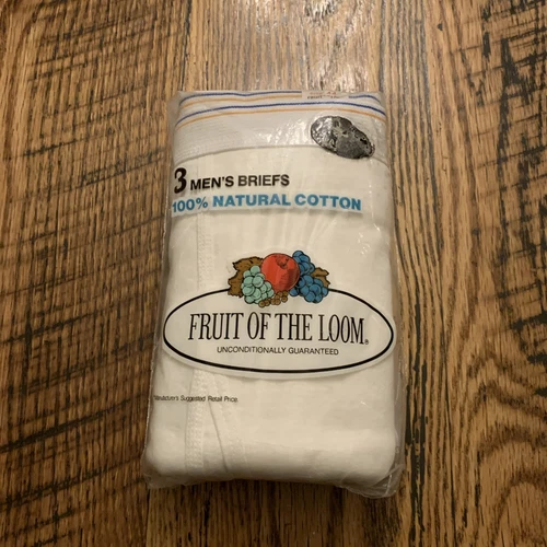 Vintage 1978 Fruit of the Loom White Briefs Mens Large 3 Pack NOS USA Made Sz 44