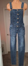 Tinseltown Women's Distressed Denim Jean Overalls Stretch- Size S