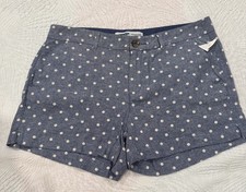 Old Navy Polka Dot Everyday Shorts Mid-Rise Casual Blue 12 beachy comfort casual