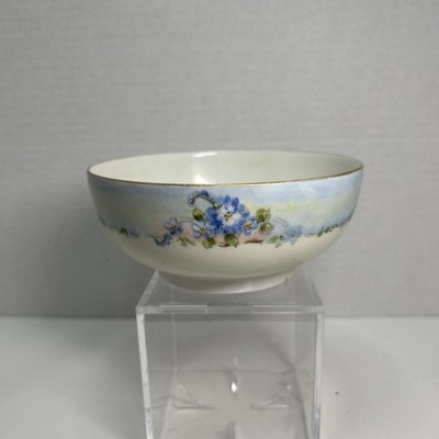 Hutschenreuther Selb Bavaria Porcelain Hand Painted Forget Me Not Flower 5'' Bowl