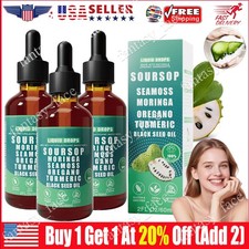 Soursop Bitters Liquid Drops 10 in 1 with Sea Moss, Moringa, Turmeric, Black See