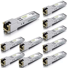 Lot of 10 Cisco GLC-T Transceiver, 1G SFP Copper RJ45 1000BASE-T Module 100m