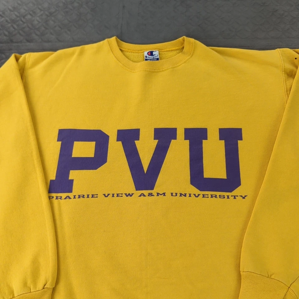 Sudadera Prairie View A&M University Champion Cuello Redondo Amarilla Mujer Mediana Foto 3 de 4