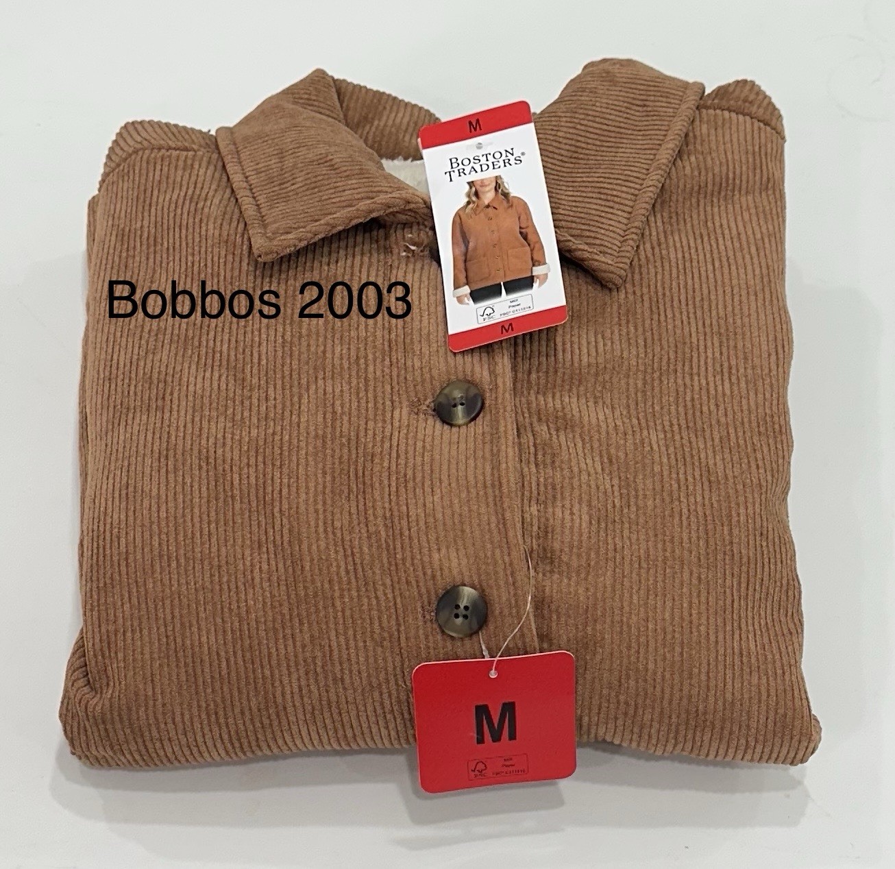 Boston Trades Women's Corduroy Fleece Lined Button Barn Jacket, Tan, Size M