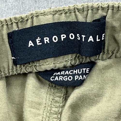 Aeropostale Parachute Cargo Pants Womens L Green Utility Pockets Drawstring Y2K - Picture 3 of 16