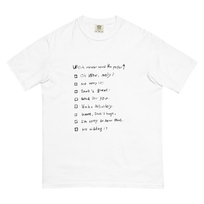Small talk checklist Unisex garment-dyed heavyweight t-shirt