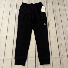 NWT Nike Air Jordan Jumpman Cargo Boy's Medium Black Joggers 95B087