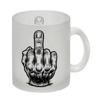 Mittelfinger Comic Glas Tasse