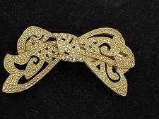Vintage Gold Tone Bow Hair Barette 3  Made In France