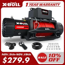 X-BULL 10000LBS Electric Jeep Winch 12V Synthetic Rope Off-Road 4WD Towing Truck