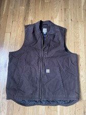 Carhartt Duck Men's Quilted Vest, Size XL - Carhartt Brown