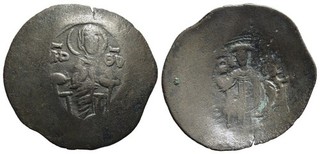 FITZ MANUEL I COMNENUS BILLON TRACHY CONSTANTINOPLE VIRGIN BYZANTINE @GJL1012