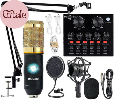 Podcast Equipment Bundle, BM-800 Recording Studio Package with Voice Changer, Li
