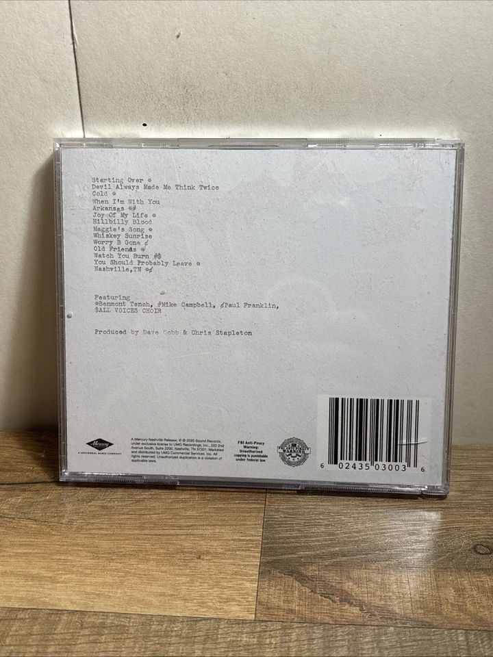 Chris Stapleton ~ Starting Over CD 2020 Mercury Records Nashville - Imagem 2 de 2