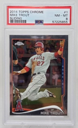 2014 Topps Chrome MIKE TROUT CARD PSA 8 NM-MT