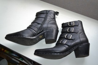 Ladies 41 / UK 8 Mint Velvet Spain Cowboy Style Black Leather Boots #V
