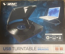 Vibe Sound USB Turntable/Built-In Speakers -MP3 Audio Record Player NIB/Open Box