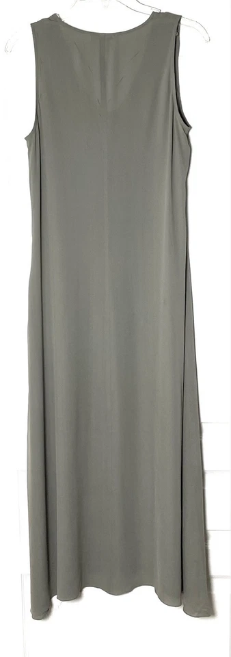 Vestido Midi CALVIN KLEIN Coleção Vintage Decote V Seda Crepe Chiffon 4 EUA = S CK - Imagem 2 de 4