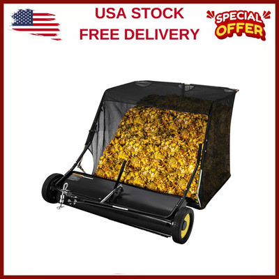  Tow Behind Lawn Sweeper 44 IN 25 CU.FT Heavy Duty Leaf Collector for Picking Up