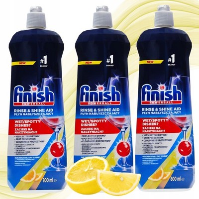 Finish Klarspüler Lemon 3x 800ml XL Set   Glanz & Trocknung für Spülmaschine