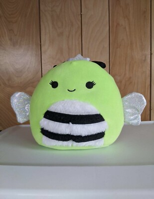 Squishmallow Official Kellytoy Plush Black Light Sunny the Bumble Bee 8''