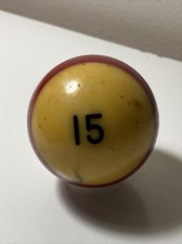 VTG BAKELITE Billiard Pool Ball 2 1/4" Diameter Number 15 Stripe Maroon