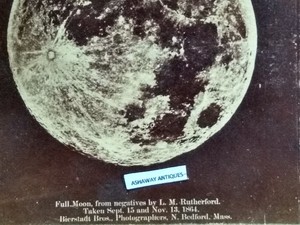 1864 SV of the MOON by L.M. RUTHERFORD Bierstadt Bros Hyper STEREO! Astronomy