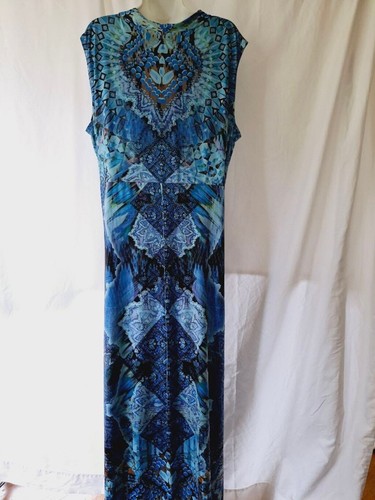 Abito World Unity XL blu slinky maxi boho dea fata core gemme vestito - Foto 2 di 6