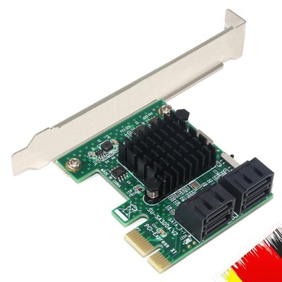 1X zu SATA3.0 4 Port Riser PCI-E X1/X4/X8/X16 Erweiterungsadapterkarte 6 Gbit/s