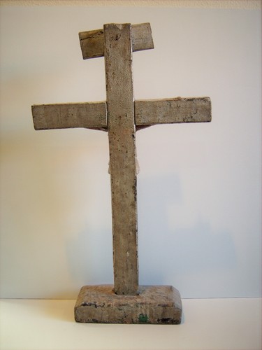Rare Old Carved Wood Santos Jesus Christ Crucifix Cross - Picture 4 of 6