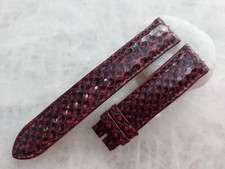20mm/18mm Python Print Leather Watch Strap Band- Burgundy Color
