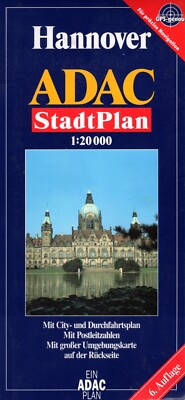 Hannover, Germany Street Map by ADAC (2007) Scale 1:20,000