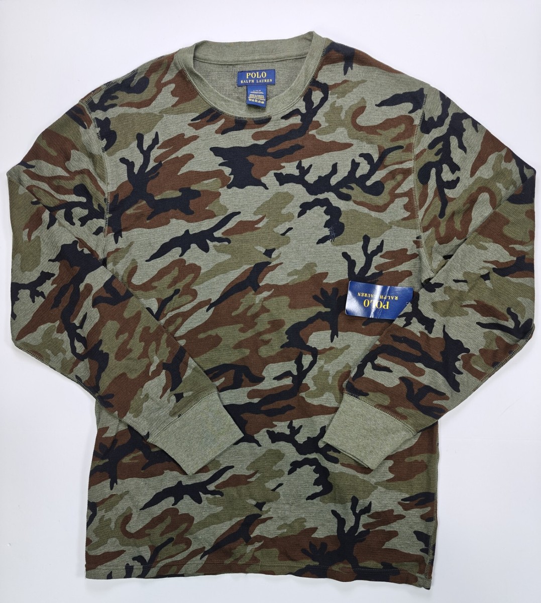 Polo Ralph Lauren Thermal Shirt Men -L Camo Camouflage Pullover
